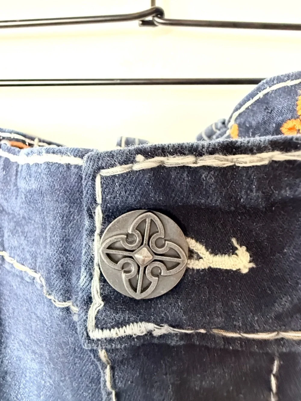 Rock Revival Butterum Straight Leg Jean Size 36 Grunge Dark Blue NWOT (I)